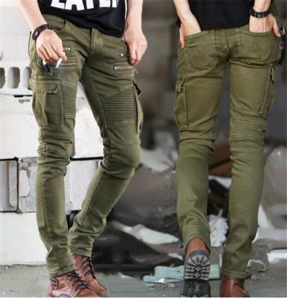 men's jeans denim biker mens skinny runway distressed slim elastic homme hiphop washed cargo pants green black, Blue
men's jeans denim biker mens skinny runway distressed slim elastic homme hiphop washed cargo pants green black, Blue
