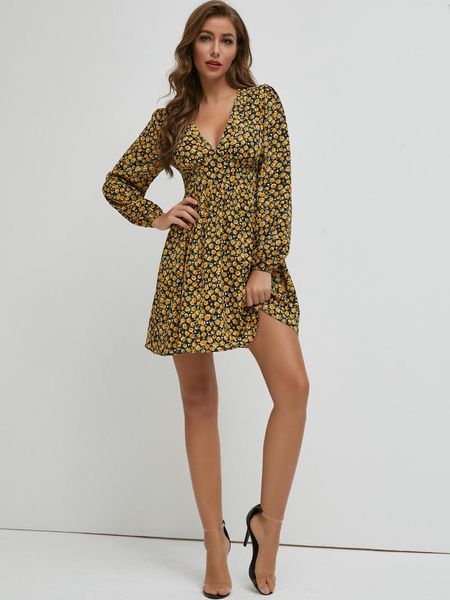 casual dresses 2021 autumn winter women lantern sleeve high waist ditsy floral dress, Black;gray
casual dresses 2021 autumn winter women lantern sleeve high waist ditsy floral dress, Black;gray