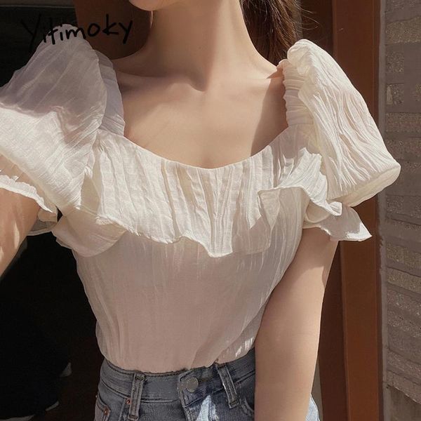 women's blouses & shirts yitimoky casual women square collar puff sleeve ruched backless 2021 summer fashion korean thin simple solid s, White
women's blouses & shirts yitimoky casual women square collar puff sleeve ruched backless 2021 summer fashion korean thin simple solid s, White