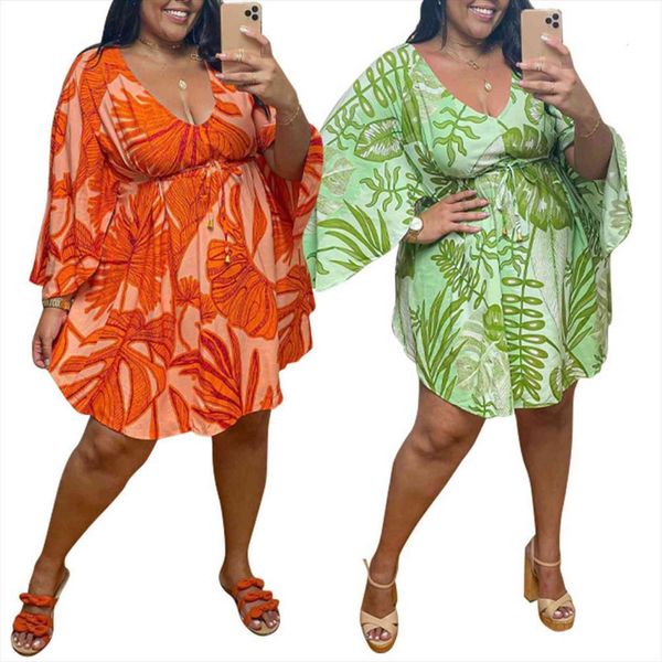 arrivals fresh loose with leaf women dresses printing spring plus size v neck butterfly sleeve lace up mini, Black;gray
arrivals fresh loose with leaf women dresses printing spring plus size v neck butterfly sleeve lace up mini, Black;gray