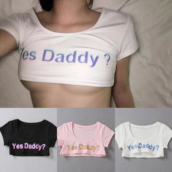 summer yes daddy letter print t shirt women crop short sleeve cropped shirts drop shipping, White
summer yes daddy letter print t shirt women crop short sleeve cropped shirts drop shipping, White
