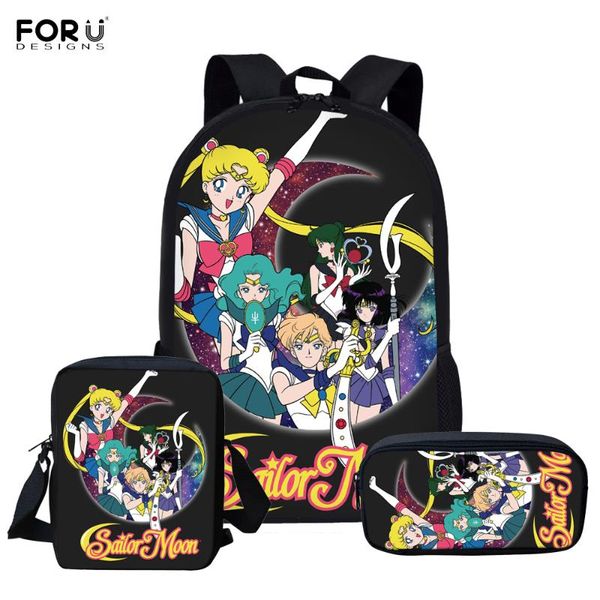 school bags forudesigns sailor moon print 3pcs/set bag for teen grils cartoon students backpack kid book travel mochila
school bags forudesigns sailor moon print 3pcs/set bag for teen grils cartoon students backpack kid book travel mochila