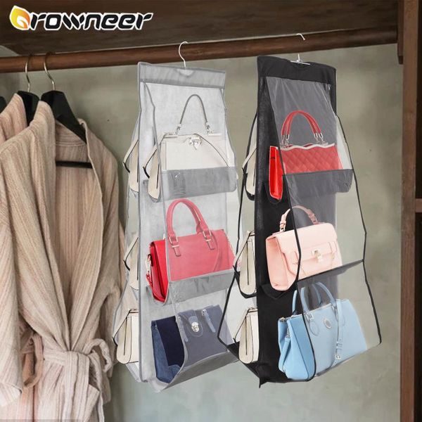 storage bags 6 pockets hanging handbag bag with hanger wardrobe closet dustproof wall pouch household products
storage bags 6 pockets hanging handbag bag with hanger wardrobe closet dustproof wall pouch household products