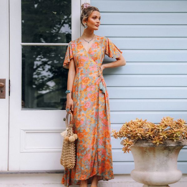 2021 new vintage floral print women long summer high waist wrap dresses hippie holiday ladies beach boho dress vestidos d3kc, Black;gray
2021 new vintage floral print women long summer high waist wrap dresses hippie holiday ladies beach boho dress vestidos d3kc, Black;gray