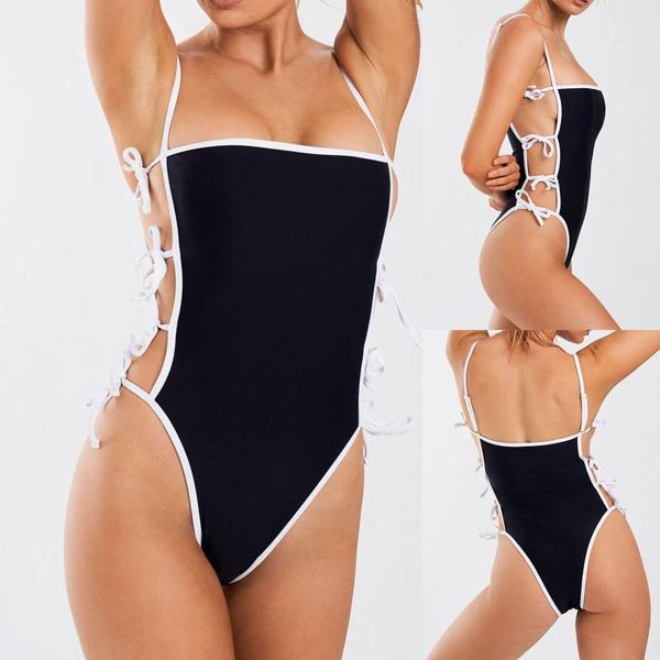 women's swimwear two pieces ladies solid bandage push up bikinis set women bathing suit swimsuit halter cross back bikini, White;black
women's swimwear two pieces ladies solid bandage push up bikinis set women bathing suit swimsuit halter cross back bikini, White;black