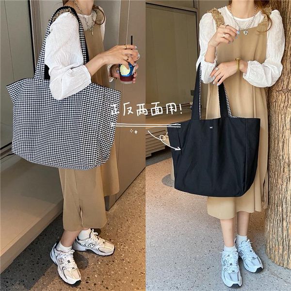 evening bags large double side casual bag women shoulder big totes plaid handbag simple shopper fashion black
evening bags large double side casual bag women shoulder big totes plaid handbag simple shopper fashion black