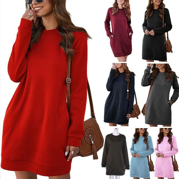 casual dresses women long sleeve loose a-line dress solid color o-neck sweatshirt tunic r3mc, Black;gray
casual dresses women long sleeve loose a-line dress solid color o-neck sweatshirt tunic r3mc, Black;gray