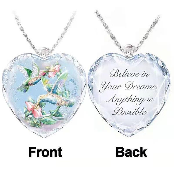 pendant necklaces fashion heart shape hummingbird flower animals crystal necklace for women charm jewelry female wedding party gifts, Silver
pendant necklaces fashion heart shape hummingbird flower animals crystal necklace for women charm jewelry female wedding party gifts, Silver