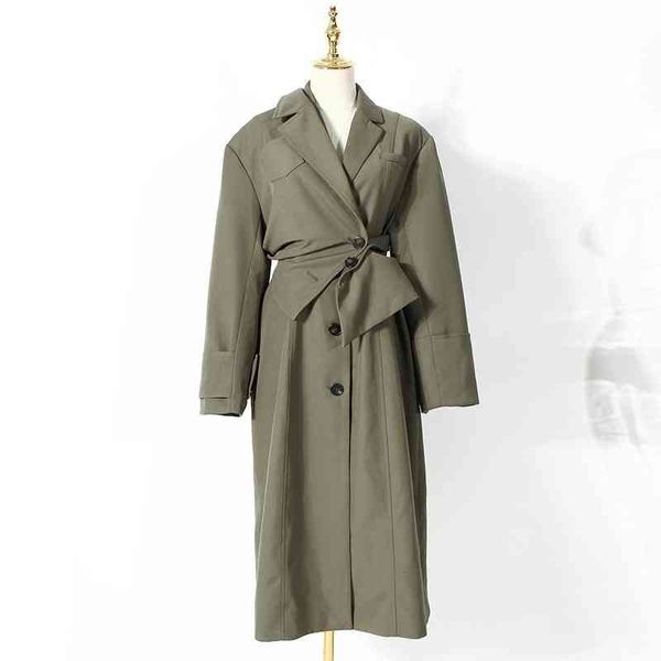 women's trench coats twotwinstyle solid tunic minimalist jacket for women lapel long sleeve high waist vintage windbreaker female fashi, Tan;black
women's trench coats twotwinstyle solid tunic minimalist jacket for women lapel long sleeve high waist vintage windbreaker female fashi, Tan;black