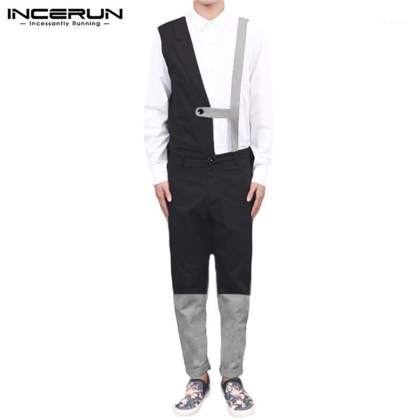 men's pants incerun fashion men jumpsuits patchwork button sleeveless irregular rompers korean streetwear party club overalls 5xl1, Black
men's pants incerun fashion men jumpsuits patchwork button sleeveless irregular rompers korean streetwear party club overalls 5xl1, Black