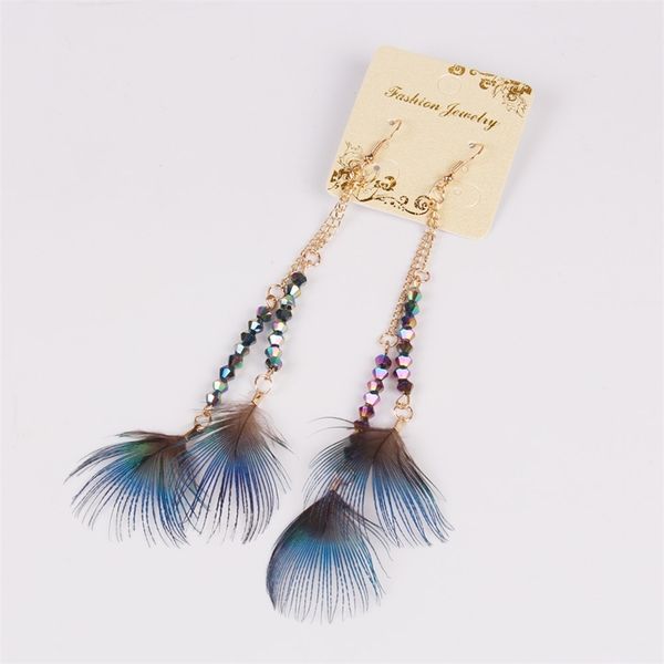 tassel earrings bohemian feather jewelry peacock hair beaded national style earrings performance tourism super fairy accessories, Black
tassel earrings bohemian feather jewelry peacock hair beaded national style earrings performance tourism super fairy accessories, Black