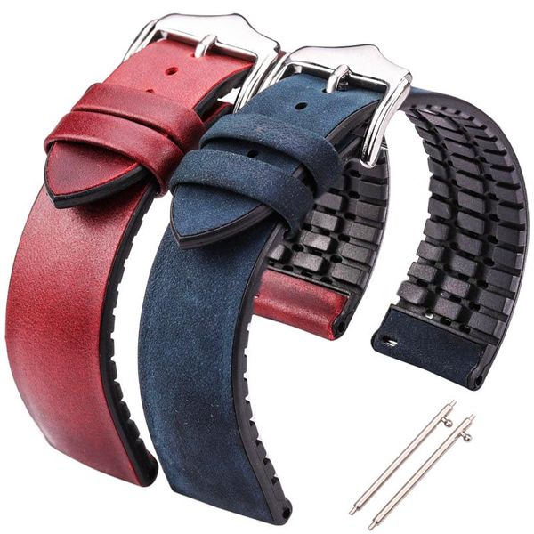 watch bands hengrc cowhide and silicone strap bracelet 18 20 22mm men women waterproof breathable watchbands watches clock accessories, Black;brown
watch bands hengrc cowhide and silicone strap bracelet 18 20 22mm men women waterproof breathable watchbands watches clock accessories, Black;brown