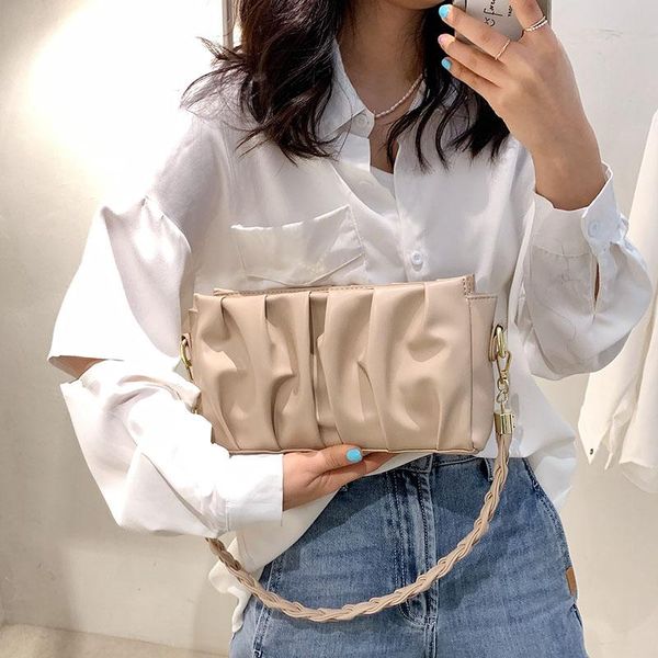 shoulder bags folds design small crossbody bag pu leather for women 2021 messenger handbag travel chain with braided strap
shoulder bags folds design small crossbody bag pu leather for women 2021 messenger handbag travel chain with braided strap