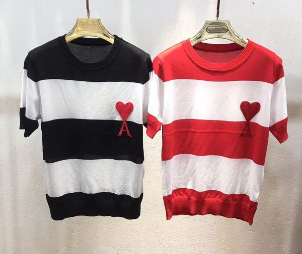 102 2021 Spring Sweater Short Sleeve High Quality Crew Neck Pullover Black Red Sweater Luxury Womens Clothes XUE, White;black 
102 2021 Spring Sweater Short Sleeve High Quality Crew Neck Pullover Black Red Sweater Luxury Womens Clothes XUE, White;black