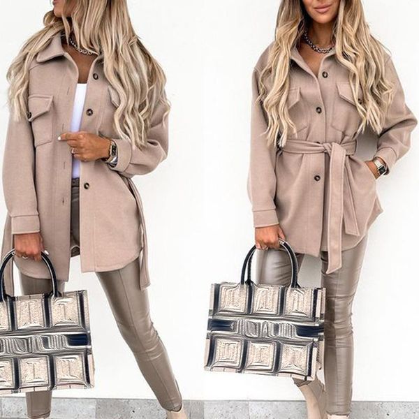 fashion autumn turn down collar loose wool coats women elegant collected waisted long jackets women casual buttons coats ladies, Black
fashion autumn turn down collar loose wool coats women elegant collected waisted long jackets women casual buttons coats ladies, Black