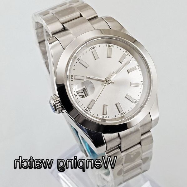 40mm bliger man's mechanical without luminous marks solid case date window sapphire glass waterproof automatic mens watch, Slivery;brown
40mm bliger man's mechanical without luminous marks solid case date window sapphire glass waterproof automatic mens watch, Slivery;brown