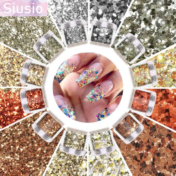 nail glitter 12 colors art shining gold bronze powder mixed sequins iridescent flakes for cosmetic body decoration, Silver;gold
nail glitter 12 colors art shining gold bronze powder mixed sequins iridescent flakes for cosmetic body decoration, Silver;gold