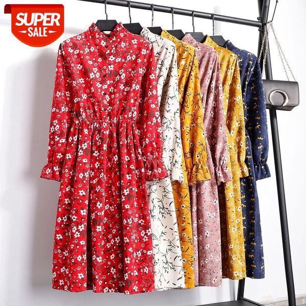 women corduroy broken flowers autumn winter dress 2020 elegant stand neck flare long sleeve midi dresses lady button tunic dress #g83k, White;black
women corduroy broken flowers autumn winter dress 2020 elegant stand neck flare long sleeve midi dresses lady button tunic dress #g83k, White;black