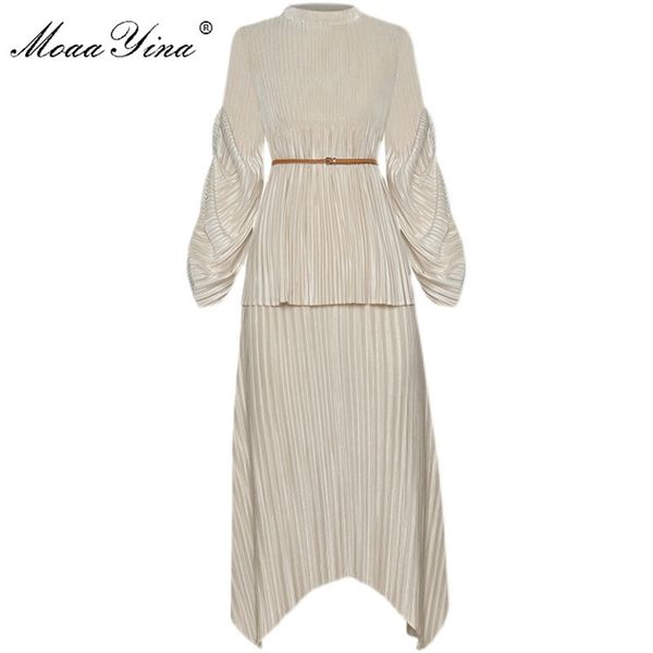moaayina fashion designer suit spring summer women lantern sleeve loose lace-up + asymmetrical skirt pleated two-piece set 211101, White
moaayina fashion designer suit spring summer women lantern sleeve loose lace-up + asymmetrical skirt pleated two-piece set 211101, White