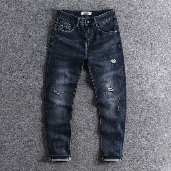 2021 pocket embroidered patch rag hole trend men's jeans slim leggings worn elastic casual pants trouser 0742 jfhp, White;black
2021 pocket embroidered patch rag hole trend men's jeans slim leggings worn elastic casual pants trouser 0742 jfhp, White;black