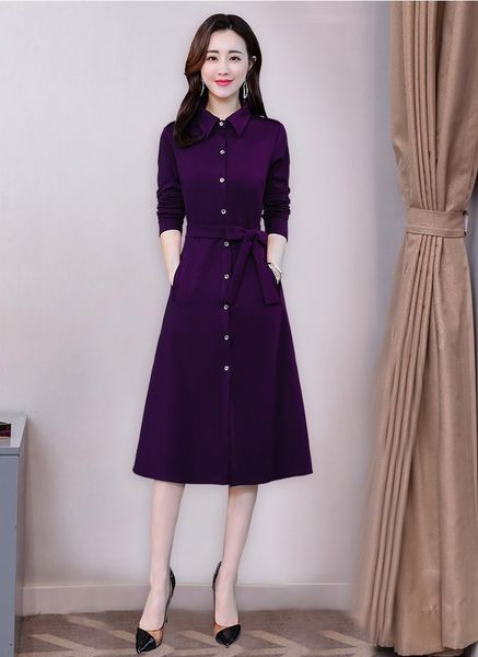spring new ladies solid waist shirt dress with long sleeve skirt deep down mean length plus female size 6mlq, Black;gray
spring new ladies solid waist shirt dress with long sleeve skirt deep down mean length plus female size 6mlq, Black;gray