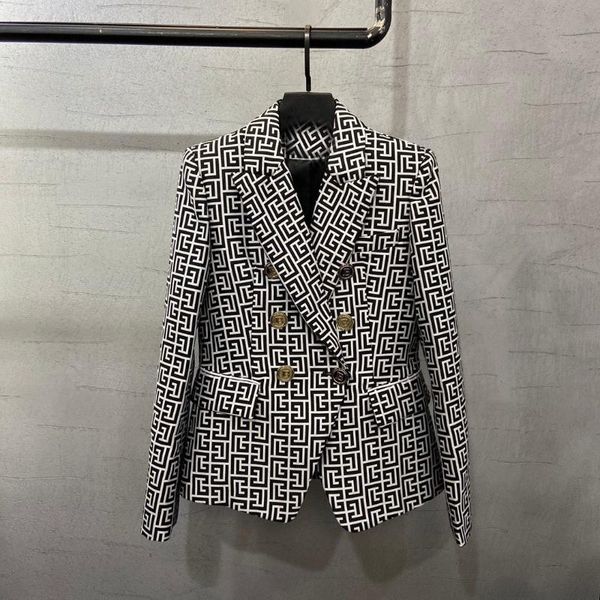 women's suits & blazers 2021fw autumn luxury women prints double breasted shoulder pads blazer female coat jacket gdnz 8.24, White;black
women's suits & blazers 2021fw autumn luxury women prints double breasted shoulder pads blazer female coat jacket gdnz 8.24, White;black
