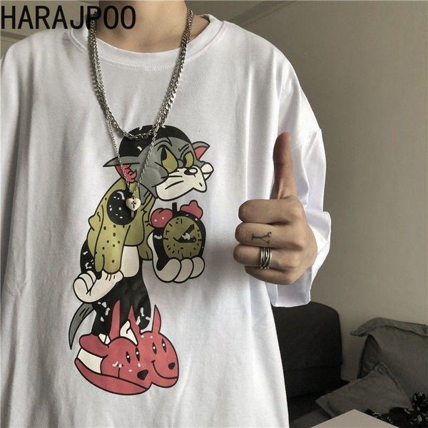 women's t-shirt harajpoo couple t-shirts short-sleeved summer 2021 students korean version loose wild retro ins cartoon print wear tren, White
women's t-shirt harajpoo couple t-shirts short-sleeved summer 2021 students korean version loose wild retro ins cartoon print wear tren, White