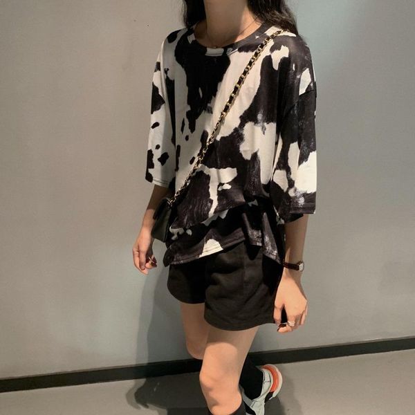women 2021 summer t shirt women girl cow printed contrast short sleeve oversized t-shirt loose t-shirt kpop, White
women 2021 summer t shirt women girl cow printed contrast short sleeve oversized t-shirt loose t-shirt kpop, White
