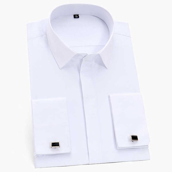 france cufflinks men business tuxedo shirts square collar long sleeve covered button plain solid social formal shirt 210628, White;black
france cufflinks men business tuxedo shirts square collar long sleeve covered button plain solid social formal shirt 210628, White;black