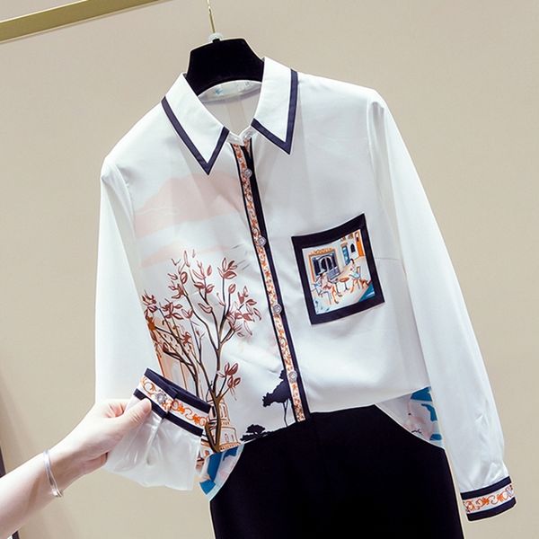 women fallnew fashion shirt printed shirt female turn-down collar niche korean style loose chiffon blouse gx1440 210225, White
women fallnew fashion shirt printed shirt female turn-down collar niche korean style loose chiffon blouse gx1440 210225, White