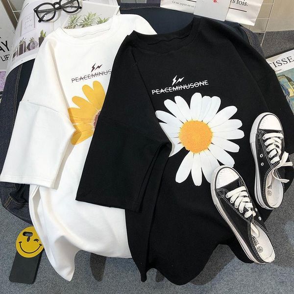 summer korea fashion women short sleeve loose o-neck t-shirt daisy print casual tee shirt femme 100% cotton plus size s777, White
summer korea fashion women short sleeve loose o-neck t-shirt daisy print casual tee shirt femme 100% cotton plus size s777, White