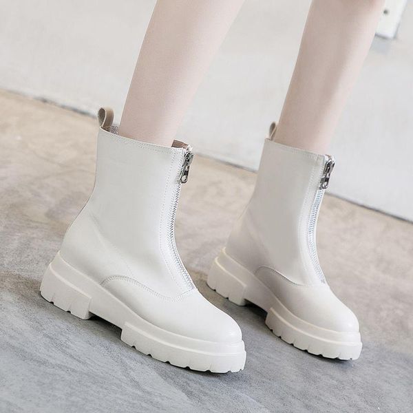 boots women's fall/winter short boots, front zipper, thick bottom, and increased versatile boots., Black
boots women's fall/winter short boots, front zipper, thick bottom, and increased versatile boots., Black
