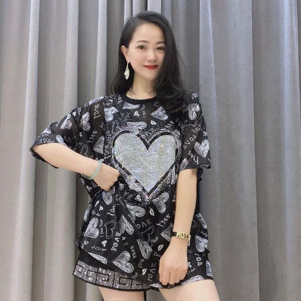 women's t-shirt big size printing see through t-shirts women heart shape o-neck thin summer tees, White
women's t-shirt big size printing see through t-shirts women heart shape o-neck thin summer tees, White