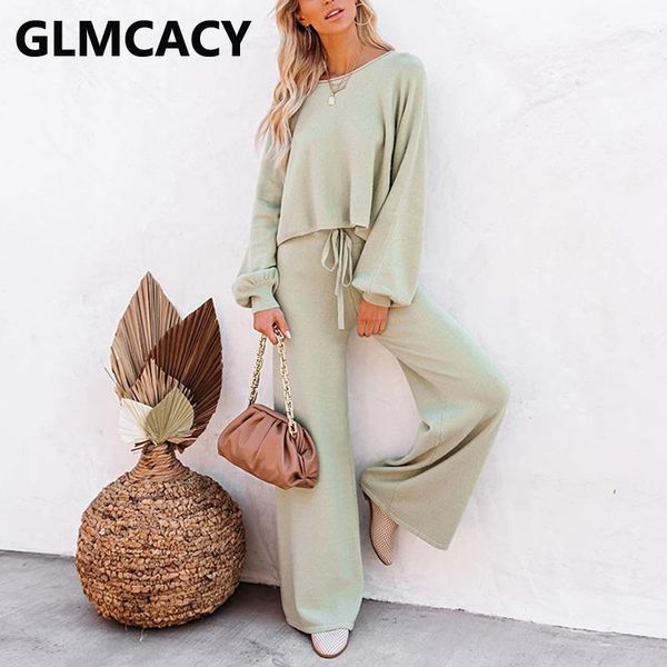 women's two piece pants women sets o-neck long sleeve & elastic waist wide leg, White
women's two piece pants women sets o-neck long sleeve & elastic waist wide leg, White