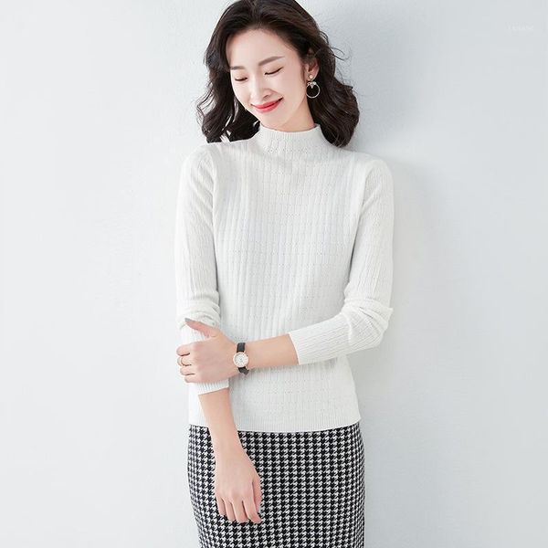 women's sweaters 2021 autumn winter elegant women sweater pullover korean style fashion half high neck casual long sleeve female kintte, White;black
women's sweaters 2021 autumn winter elegant women sweater pullover korean style fashion half high neck casual long sleeve female kintte, White;black