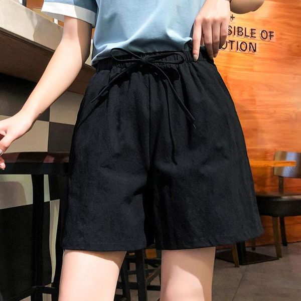 women's shorts plus size for women fashion lady solid casual high waist loose bandage short summer mujer w@, White;black
women's shorts plus size for women fashion lady solid casual high waist loose bandage short summer mujer w@, White;black