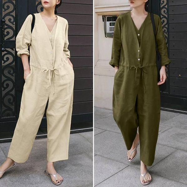 women's jumpsuits & rompers 2021 overalls for women zanzea ladies v neck romper female autumn solid bottoms femme casual long sleeve ju, Black;white
women's jumpsuits & rompers 2021 overalls for women zanzea ladies v neck romper female autumn solid bottoms femme casual long sleeve ju, Black;white