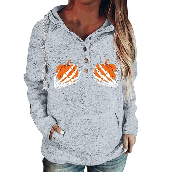 women's hoodies & sweatshirts halloween pullover button down with pocket pumpkin print western style moletom feminino, Black
women's hoodies & sweatshirts halloween pullover button down with pocket pumpkin print western style moletom feminino, Black