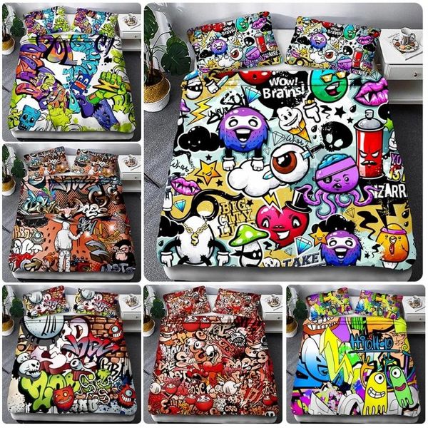 bedding sets 3d hip-hop graffiti printed set kids duvet cover pillowcase twin full king bed linens
bedding sets 3d hip-hop graffiti printed set kids duvet cover pillowcase twin full king bed linens