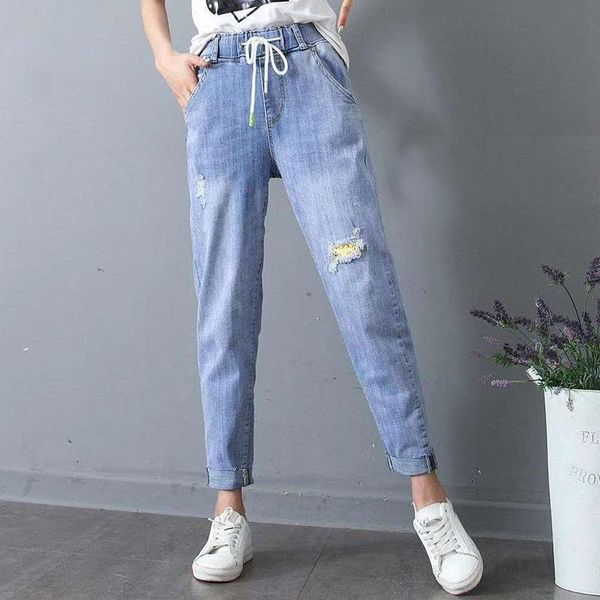 women's jeans spring autumn ripped pants woman high waist elastic holes female mom jean women lace up dress long blue trousers avbxcv
women's jeans spring autumn ripped pants woman high waist elastic holes female mom jean women lace up dress long blue trousers avbxcv