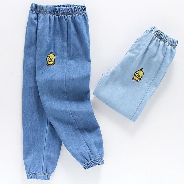 jeans summer korean kids boys and girls cartoon embroidery casual loose light denim pants for child, Blue
jeans summer korean kids boys and girls cartoon embroidery casual loose light denim pants for child, Blue