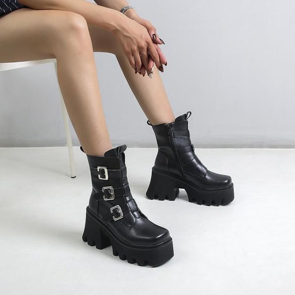 dress shoes buckle muffin thick soled boots women's high heels short autumn and winter 2021 lace up, Black
dress shoes buckle muffin thick soled boots women's high heels short autumn and winter 2021 lace up, Black