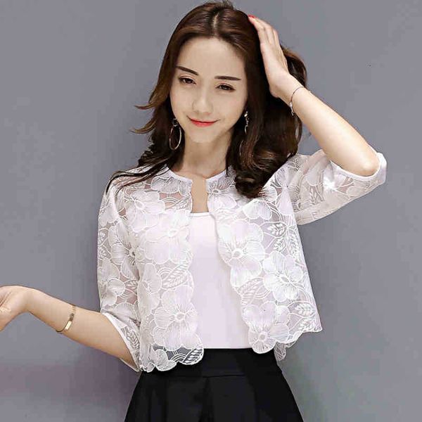 women's knits & tees women lace summer short cardigan feminino sunscreen blouse elegant o-neck hollow out shirts plus si u7lq, White
women's knits & tees women lace summer short cardigan feminino sunscreen blouse elegant o-neck hollow out shirts plus si u7lq, White