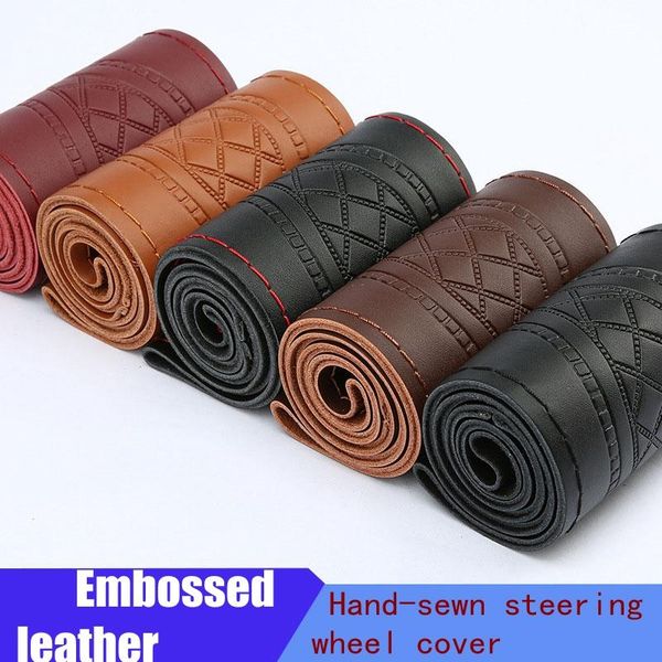 steering wheel covers auto steering- cover anti-slip embossing leather car-styling accessories universal braid case fit car suv diameter 37/
steering wheel covers auto steering- cover anti-slip embossing leather car-styling accessories universal braid case fit car suv diameter 37/