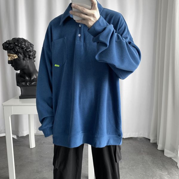 2021 new men's lapel collar clothing coats hoodies pure color in warm cotton pocket pullover casual high-quality weatshirts m-xl lk1y, Black
2021 new men's lapel collar clothing coats hoodies pure color in warm cotton pocket pullover casual high-quality weatshirts m-xl lk1y, Black