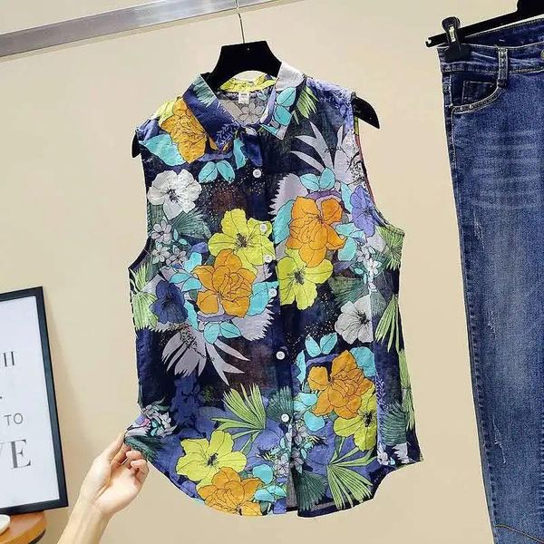 women's blouses & shirts ins trendy sleeveless printed shirt female plus size 2021 summer korean fashion loose casual retro western flo, White
women's blouses & shirts ins trendy sleeveless printed shirt female plus size 2021 summer korean fashion loose casual retro western flo, White