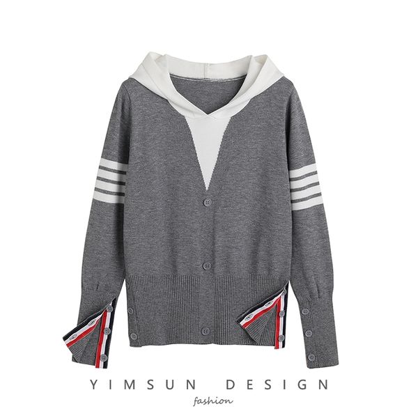women's knits & tees classic striped wire dyed with casual hood loosed male and female bottom meshes 5ard, White
women's knits & tees classic striped wire dyed with casual hood loosed male and female bottom meshes 5ard, White