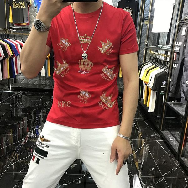 men's t-shirts 4-color male shirt crown diamond soft design luxury short sleeve marks the neck qpb9, White;black
men's t-shirts 4-color male shirt crown diamond soft design luxury short sleeve marks the neck qpb9, White;black