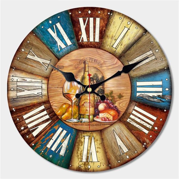 wall clocks large home kitchen art clock tuscan colorful roman numerals wine manner no ticking round creative wooden decor
wall clocks large home kitchen art clock tuscan colorful roman numerals wine manner no ticking round creative wooden decor