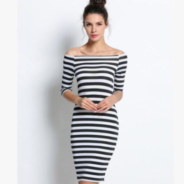 casual dresses 2021 spring summer party black white striped slim dress straight women clothing wrap club vestido, Black;gray
casual dresses 2021 spring summer party black white striped slim dress straight women clothing wrap club vestido, Black;gray